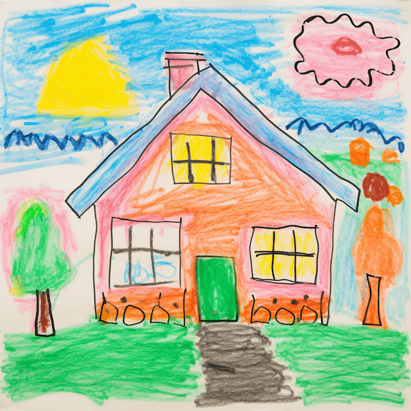 childs crayon drawing